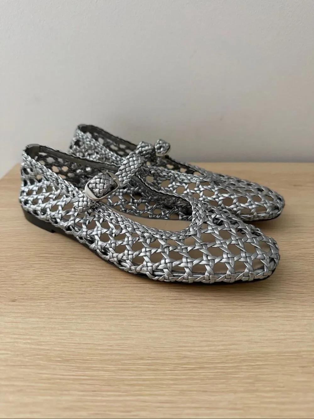 Le Monde Beryl Woven leather Mary Jane flats 36.5